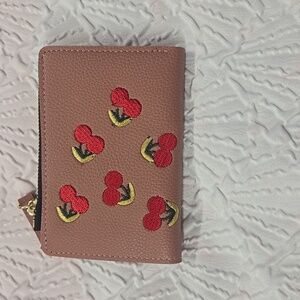 3/$10 NWOT Cherry Embroidered Pink Wallet